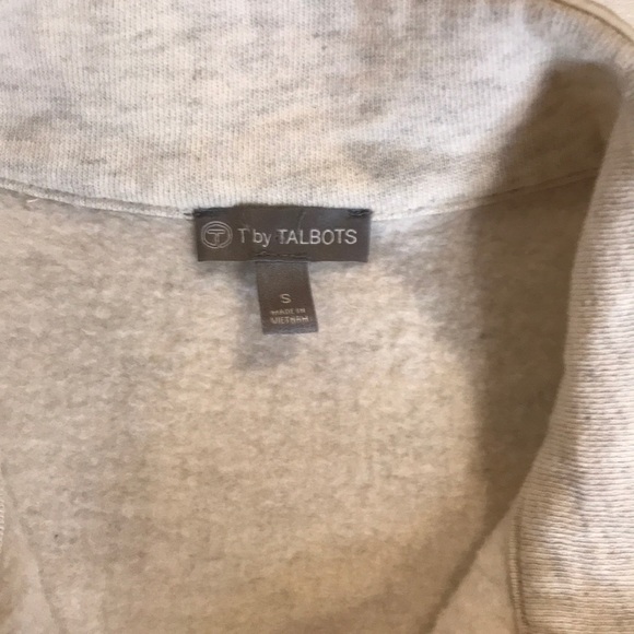 Talbots Sweatshirt Zipper Vest Small Cream Gray - Picture 6 of 10